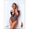 corpo preto mangas três quartos ombros descobertos transparente revela silhueta efeito segunda pele conforto poliamida elastano strass Clara Morgane