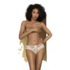 calcinha renda branca macia luxuosa confortável floral detalhes laços tiras finas sexy romântica elegante sofisticada sensual