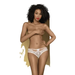 calcinha renda branca macia luxuosa confortável floral detalhes laços tiras finas sexy romântica elegante sofisticada sensual