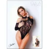 body rede preta mangas compridas ombros descobertos amarra pescoço costas nuas tecido transparente estampa leopardo quadris nádegas expostas segunda pele