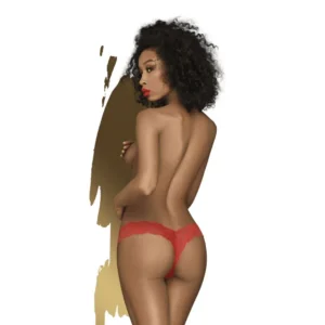 fio dental vermelho renda floral laço sensual corte brasileiro justo realça nádegas quadris lingerie delicada provocante