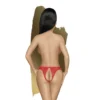 calcinha fio dental aberto vermelho renda delicada alta qualidade romântico atrevido floral laço sensual provocante festiva íntima sexy