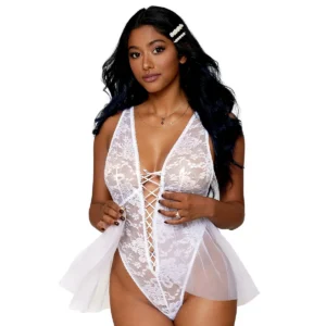 corpo renda branca tule removível fio dental elástica fita ajustável frontal alças cruzadas costas transparente laço cetim grande