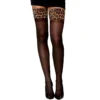 meias pretas semi transparentes altas autoadesivas faixa larga leopardo opaca silicone antiderrapante nylon elastano lavagem manual frio
