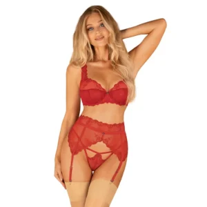 porta ligas vermelho suculento feminino cintura quadris bordado translúcido sedutor elegante fecho confortável ajuste ajustáveis pingente joia abdominal toque macio