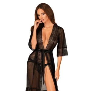 robe longo sensual sedutor translúcido poás renda delicada chique cintura ajuste realça silhueta feminino poliamida elastano