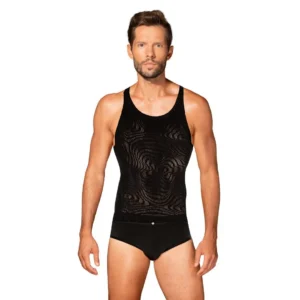 regata masculina preta sexy corte moderno ajustado tricô extremamente flexível conforto toque agradável padrões geométricos chamativo