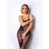 bodystocking rendado floral preto decotequadrado realce busto alçasfinas rede fina segundapele adaptavel transparente sensual elegante sexy tamanhouniversal ClaraMorgane