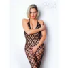 bodystocking renda preta microfuros vazada decote profundo costas tiras cruzadas realce busto segundapele elastica ajustavel tamanho universal