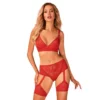 sutiã sensual feminino vermelho paixão corte clássico realce busto decote jóia círculo prateado alças largas ajustáveis armações sustentação