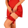 jarreteira vermelha renda delicada sedutora sensual laço cetim faixa elástica ajuste perfeito toque macio poliamida elastano feminina noite ardente elegante