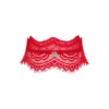 colar renda vermelha sensual provocante sexy pingente frontal acessório joalheria fecho ajustável corrente decorativa luminosa tecido delicado poliamida elastano
