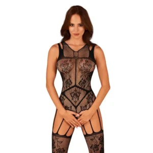 bodystocking preto tentador picante entrepernas aberto arrastão floral geométrico padrão tecido macio elástico tiras sexy recorte costas alças duplas