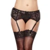 cinta liga renda tanga combinando tamanho grande ajustável delicada feminina sensual elegante transparente macia elástica nylon elastano cores variadas resistente