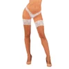 meia autossustentável renda branca flores delicada translúcida pele confortável flexível poliamida elastano silicone invisível sensual elegante