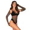 Luvas Pretas Sensuais Picantes Malha Transparente Chamativas Ajuste Universal Fixação Sutiãs Tecido Macias Confortáveis Modeladoras Poliamida Elastano