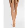 meia calça fina transparente 15den invisível nude pele cintura baixa ajuste elástico poliamida elastano confortável resistente