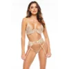 conjunto lingerie preto sutiã bojo leve enchimento alças ajustáveis costas reguláveis calcinha fio dental cinto ligas laço delicado renda floral