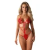 corpete vermelho sensual provocante tiras finas reveladoras curvas bordado floral busto realce modelagem ajustada poliéster elastano sedutor elegante noite romântica