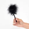 Mini espanador penas marabou preto sensual delicado portátil compacto haste resistente 8cm macias estimulador íntimo erótico presente