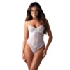 body branco sensual sexy recortes geométricos adornos copas armação fecho costas alças ajustáveis material macio pingente ouro rosa poliamida elastano