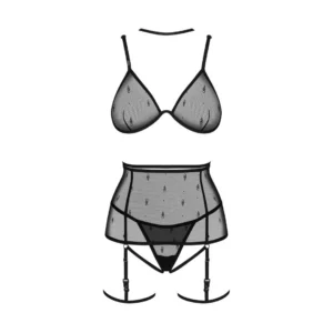 conjunto aniversário especial preto sensual feminino cinto ligas largo destacáveis tanga sutiã copas macias alças duplas colar ajustáveis fecho multinivel