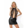 vestido curto mini renda elástica superior decote fenda lateral saia molhada elástico costas nuas cintura justa sensual feminina silhueta marcada