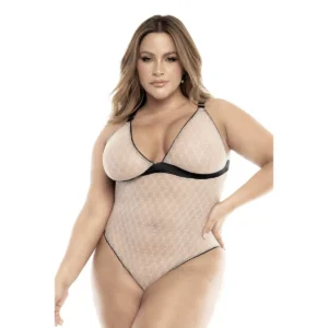 body tamanho grande pele preto rede geométrico alças largas ajustáveis faixa elástica suporte baixo busto fecho ajustável virilha confortável sensual