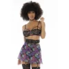 camisola conversível renda floral preta conjunto três peças sutiã alças ajustáveis cinta liga tanga saia removível sexy romântico versátil