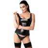 regata brilho elástico elastano poliéster polímero ajustada modeladora silhueta lisa decote clássico alças largas versátil elegante ousada confortável flexível sedutora