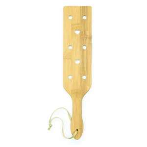 Pá bambu ervas furos redondos coração 335mm 72mm 8mm 80g leve durável ecológico resistente liso