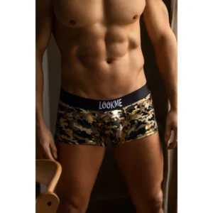 cueca boxer estampada camuflagem masculino cintura larga tecido poliéster elastano macio respirável ajuste anatômico coleção durável flexível moderno