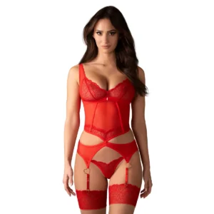 corpete fio dental vermelho conjunto duas peças renda transparente coração pingente oval elástico ajustável alças tiras multi ganchos amarrar pescoço