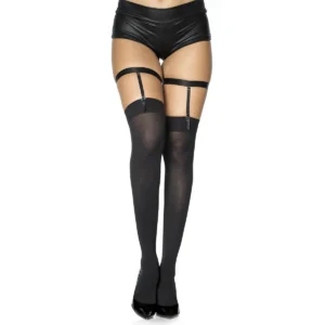 cinta liga meias pretas opacas 70denier nylon100 elasticas confortaveis sensuais elegantes resistentes duraveis acabamento costura reforcada