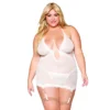 corpete cinta liga tanga branco tamanho grande strass bijuteria malha fantasia poliéster elastano ajustável sensual sofisticado