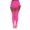 meias 100porcento nylon rosa neon tamanho grande semiopacas cintaliga opaca detalhe traseiro costuras reforcadas lavagem manual sem alvejante
