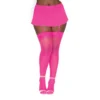 meias nylon rosa neon semiopacas cinta liga opaca costura traseira detalhe sensual acetinadas elasticas resistentes finas