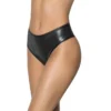 fio dental preto cintura alta fita larga acabamento efeito molhado costas franzidas tecido poliéster elastano Mapalé lingerie sensual