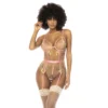corpete renda bordada floral rosa delicado armação sustentação alças ajustáveis ligas removíveis fecho pressão virilha Mapalé lingerie sensual elegante