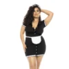 fantasia empregada tamanho grande sensual três peças vestido avental touca botões decorativos lúdica sedutora festa traje conjunto poliéster elastano