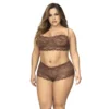 conjunto renda cacau tamanho grande coleção Mapalé top mini bustiê alças ajustáveis short modelador nádegas suave sensual nylon elastano