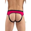 jock magenta cinto preto material flexível confortável esportivo resistente respirável leve anatômico ajuste firme poliamida elastano