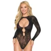 corpo rede floral mangas longas renda delicada decote profundo peito costas correntes removíveis bijuteria metálicas elástica
