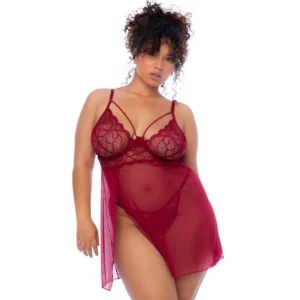 camisola transparente grande renda moderna orgânica armações fenda lateral alças ajustáveis tanga ajustável combinando silhueta solta