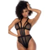 body string nude transparente malha delicada tiras elásticas amarração pescoço decote costas nuas poliamida elastano sensual