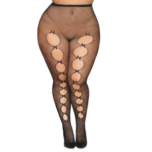 meia calça arrastão preta tamanho grande laços acetinados strass frente detalhe traseiro sem fio dental nylon elastano