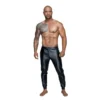 treggings envernizado brilho elástico corte moderno cintura extensível tecido poliéster elastano revestimento polímero justo flexível elegante