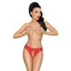 calcinha aberta vermelha renda fina floral sensual delicada transparente suave elastica poliamida elastano ajuste cintura baixa