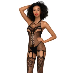 corpointeiro sofisticado preto rede malha superior golaalta imitação meias cintaliga integrada coleção nylon elastano modelagem ajustada sensual realce silhueta