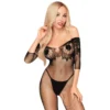 macacão arrastão preto meia manga virilha aberta renda transparências sensual ajustado malha elastano nylon penthouse alta qualidade